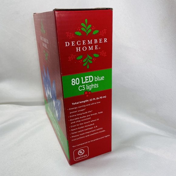 December Home 80 LED Blue C3 Lights 19.75 Indoor Outdoor Green Energy Saving - Picture 5 of 6